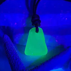 Spooky UV Sea Glass Leather Necklace | #5273