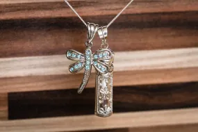 Sterling Silver Daisy and Dragonfly Sympathy Necklace