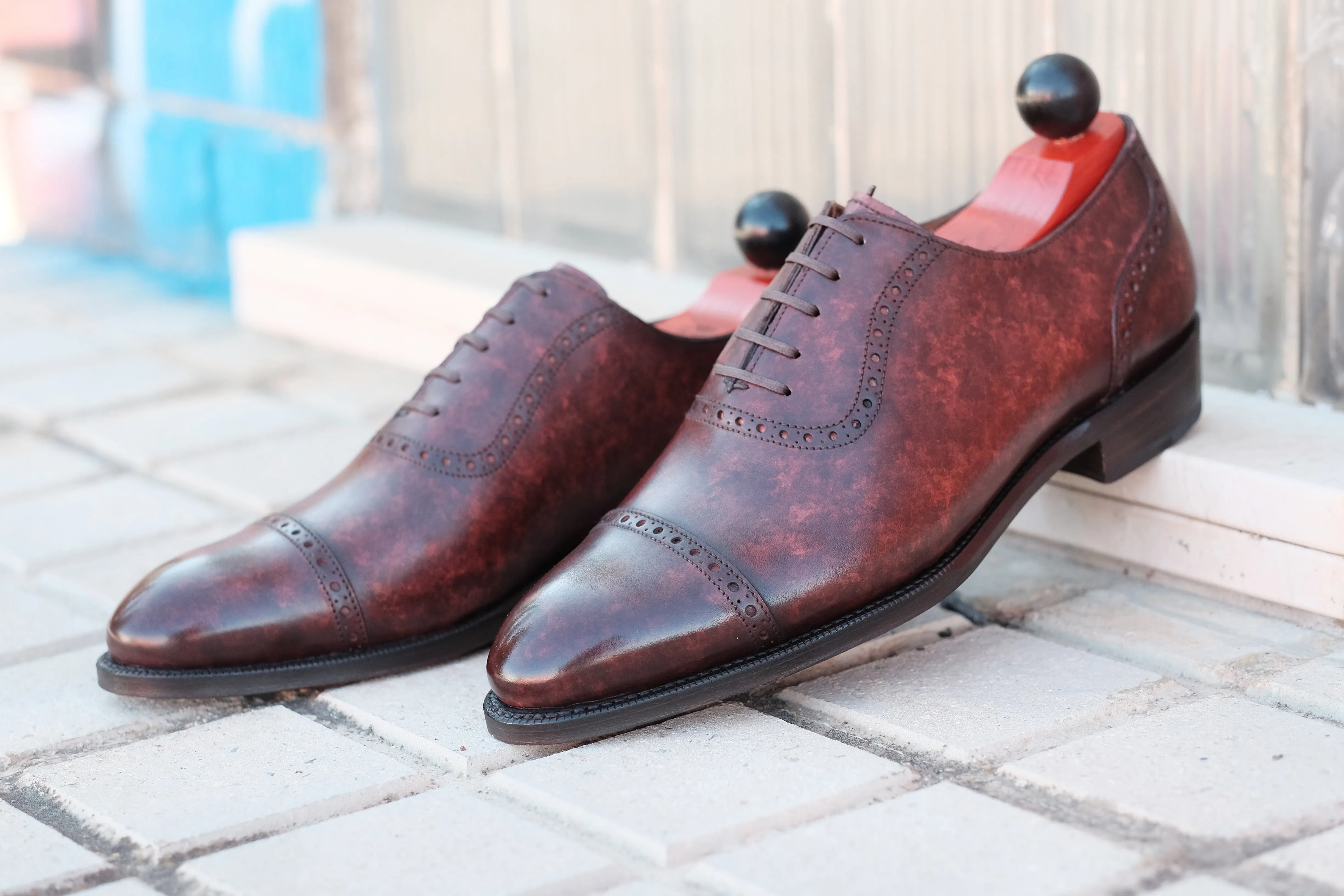 Sunnyside - MTO - Walnut Marble Patina - TMG Last - Single Leather Sole