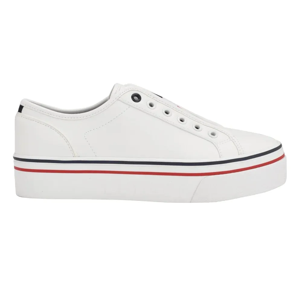 Tommy Hilfiger Balie Platform Leather Trainers Women - WHITE